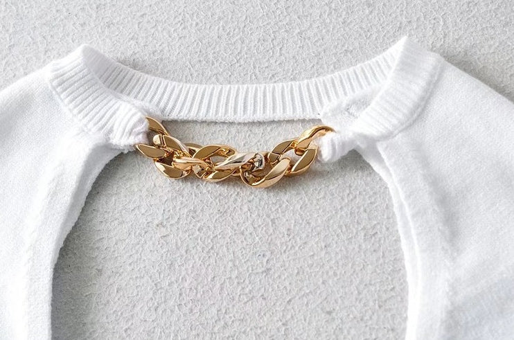 Beige Chain Bolero Sweater