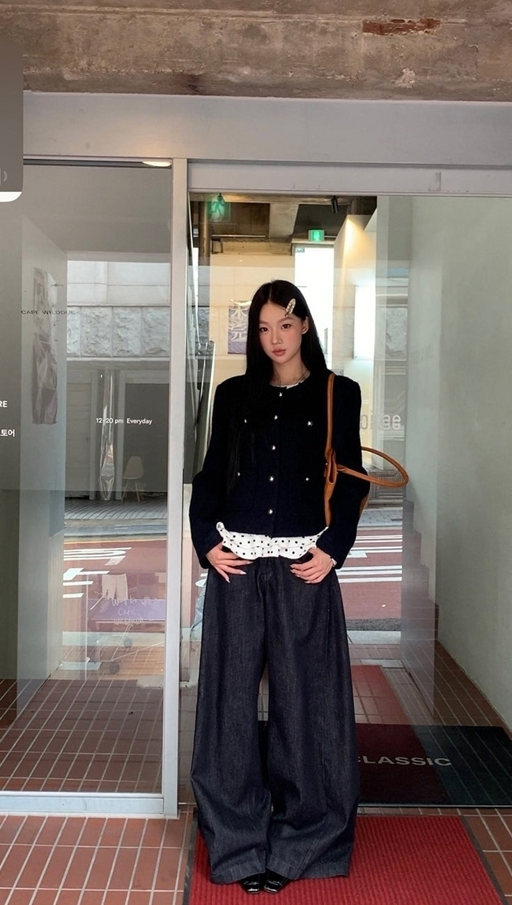 Blend Short Coat Elegant Autumn Winter Style