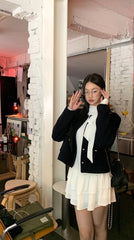 Blend Short Coat Elegant Autumn Winter Style