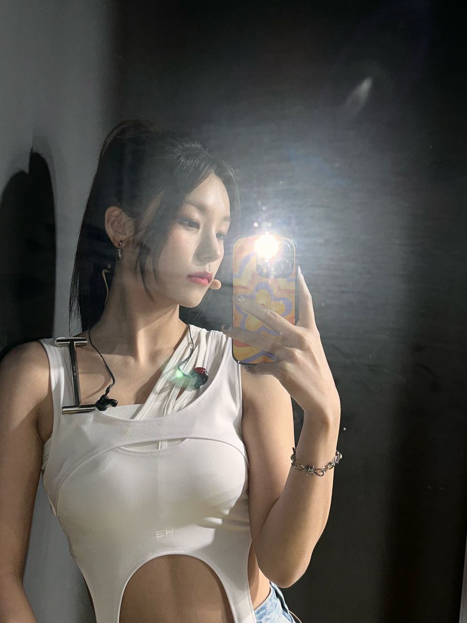 White U-Neck Padded Top
