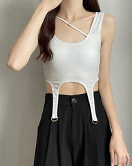 White U-Neck Padded Top