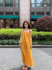 Yellow Beach Tassel Sundress Summer Vacation Style