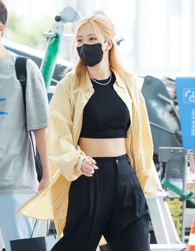Yellow Checkered Oversized Shirt