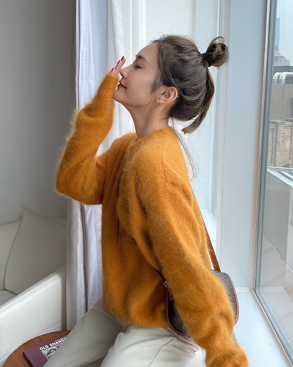 Yellow Fluffy Sweater