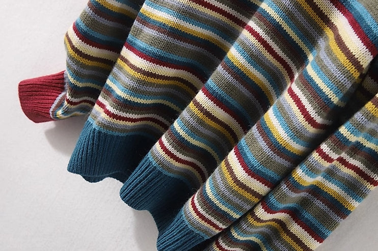 Yellow Multicolored Stripes Sweater