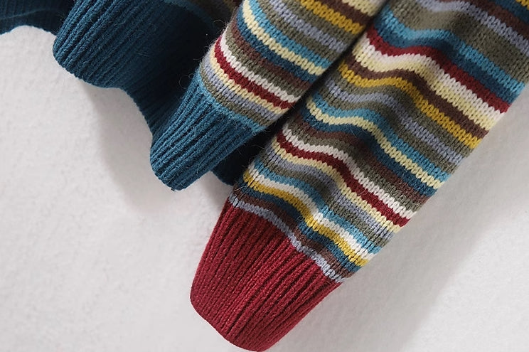 Yellow Multicolored Stripes Sweater