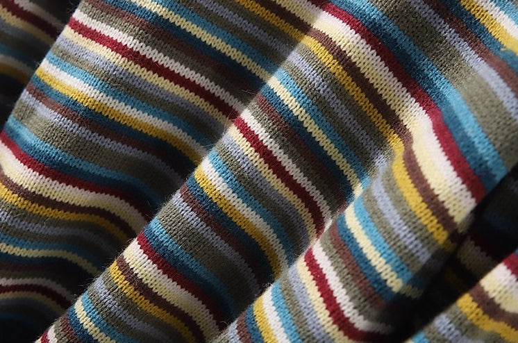 Yellow Multicolored Stripes Sweater