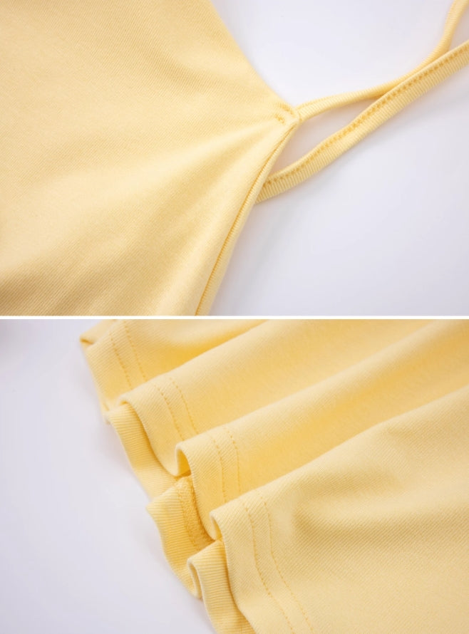 Yellow Scarf Detail Top