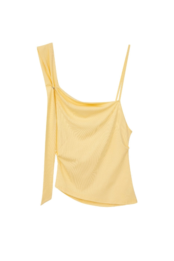 Yellow Scarf Detail Top