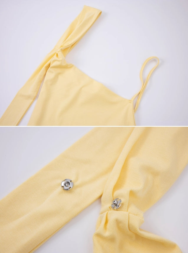 Yellow Scarf Detail Top