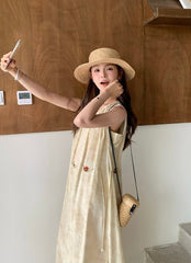 Yellow Tie Dye Sleeveless Waist Slimming Maxi Dress