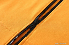 Yellow Tiger Pattern Zip-Up Hoodie