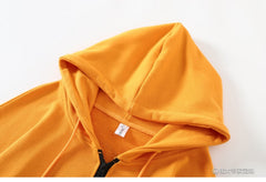 Yellow Tiger Pattern Zip-Up Hoodie