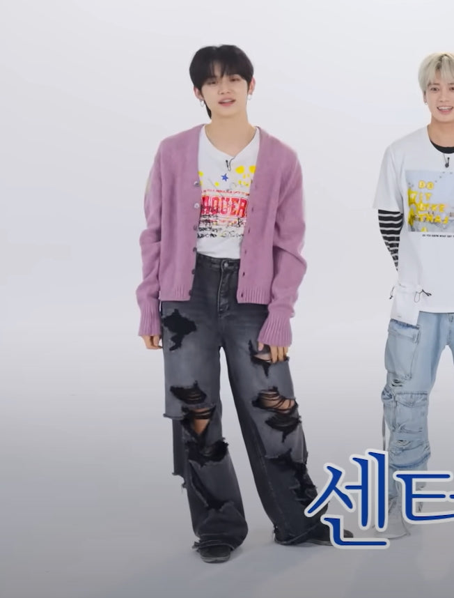 Black Washed Tattered Denim Jeans