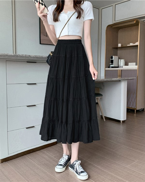 Black Flowy Long Skirt