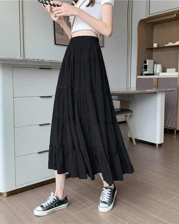 Black Flowy Long Skirt