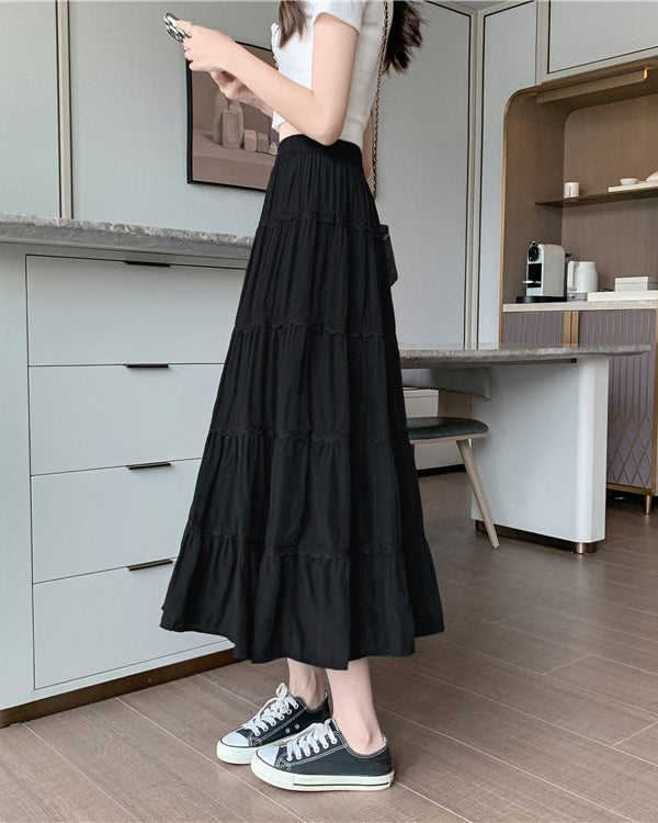 Black Flowy Long Skirt