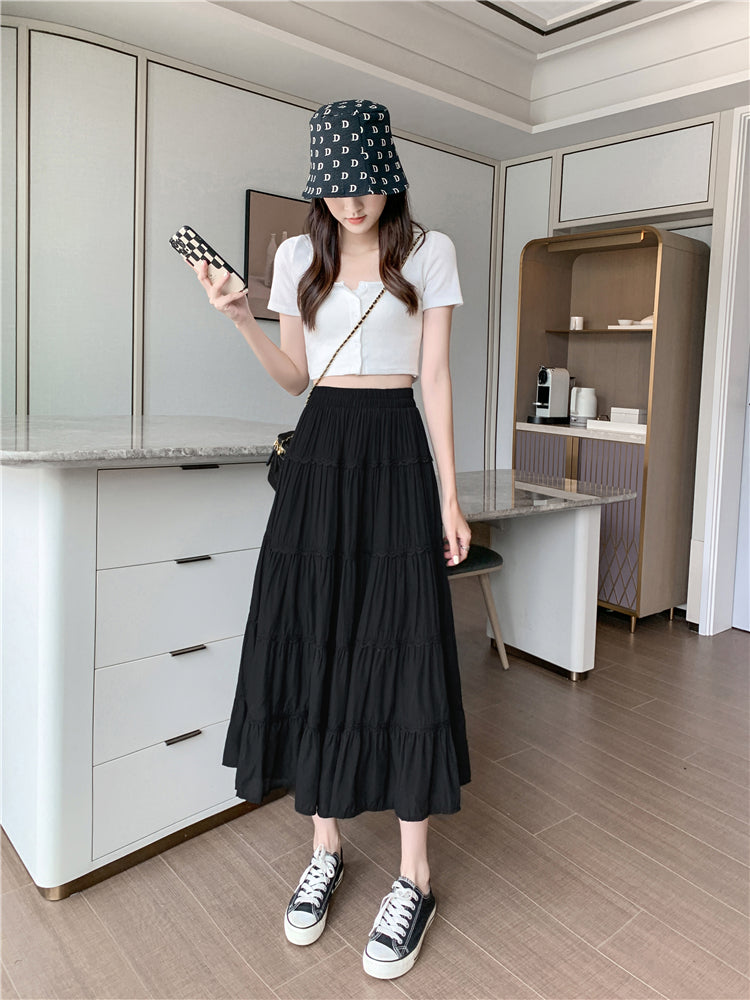 Black Flowy Long Skirt