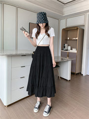 Black Flowy Long Skirt