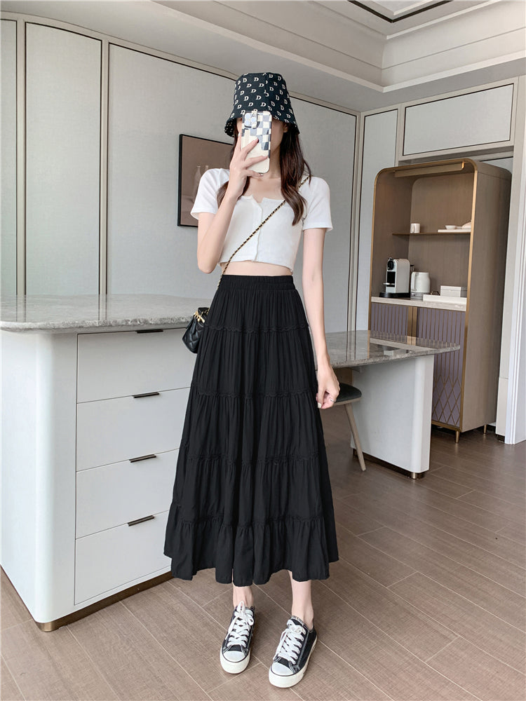 Black Flowy Long Skirt
