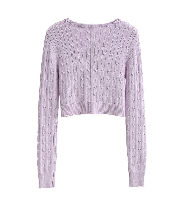 Lilac Knitted Cardigan