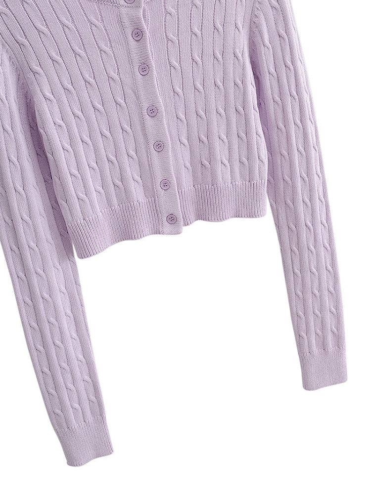 Lilac Knitted Cardigan