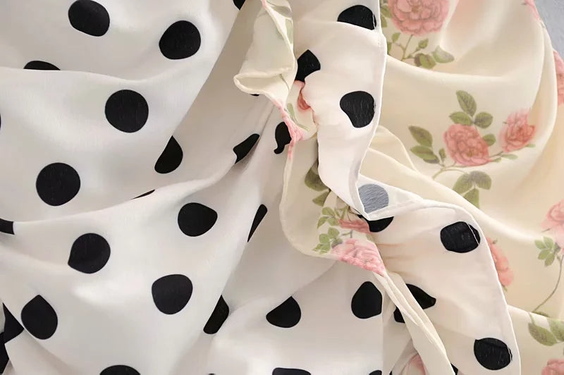White Two-Pattern Sleeveless Dress