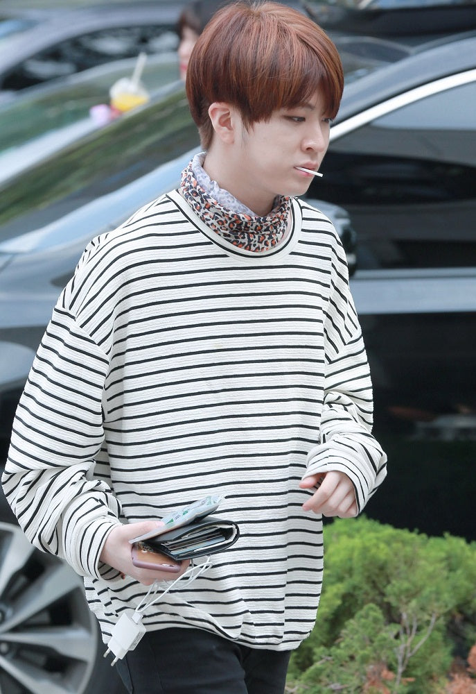 White Long Sleeve Striped T-Shirt