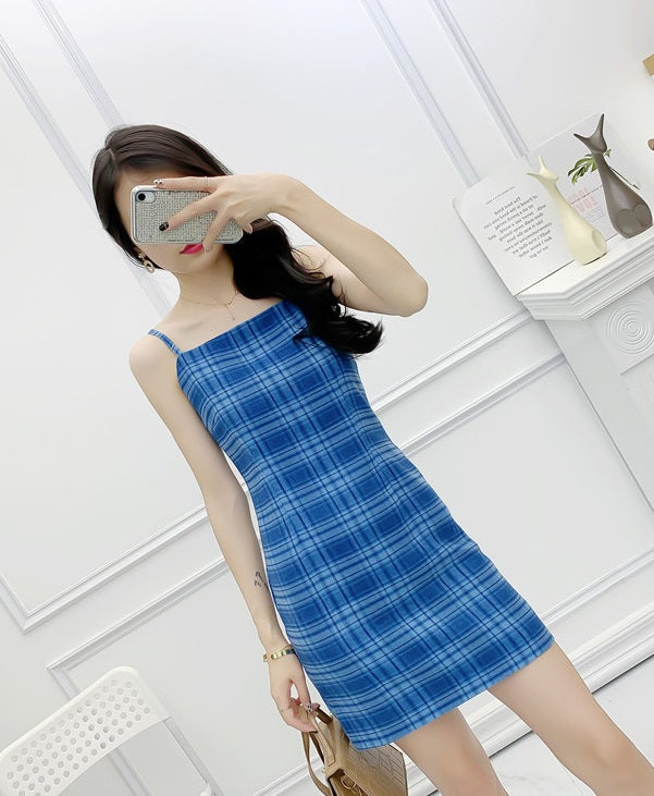 Blue Plaid Dress