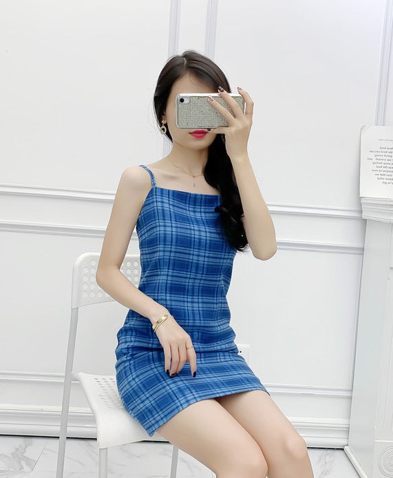 Blue Plaid Dress