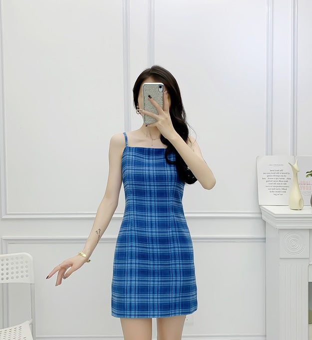 Blue Plaid Dress