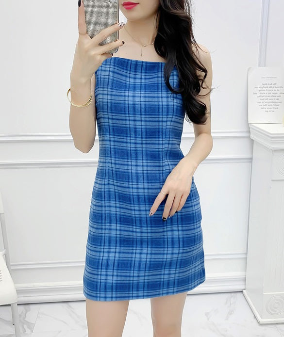 Blue Plaid Dress