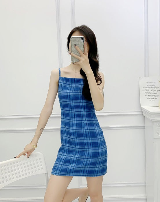 Blue Plaid Dress
