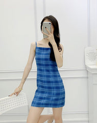 Blue Plaid Dress