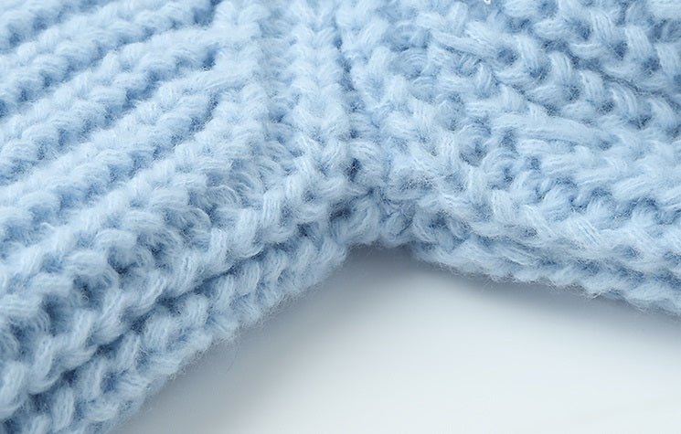 Blue Retro Ruffled Sweater
