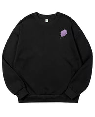 Black Cotton Candy Embroidered Sweatshirt