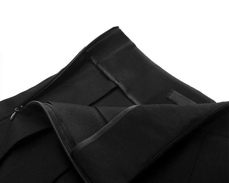 Black Pleated Skirt With Bow Detail