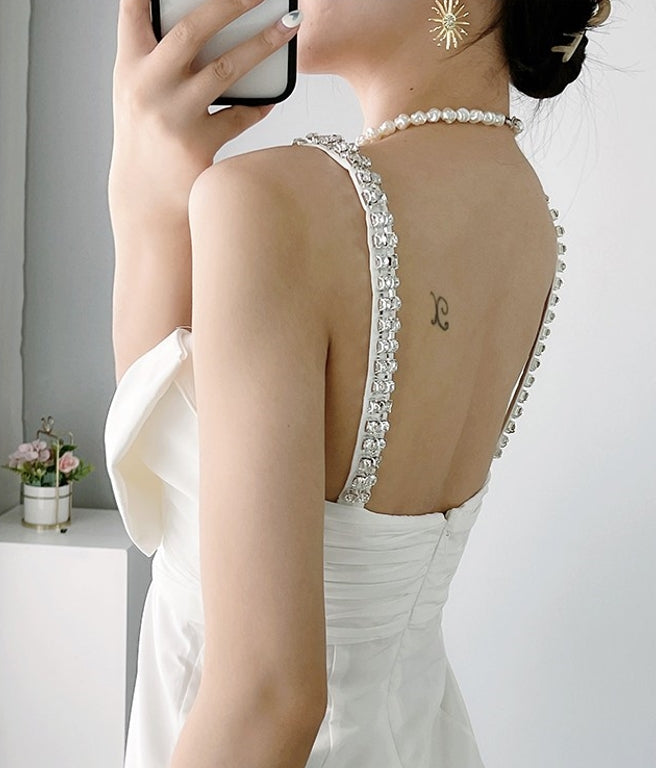 White Bow Mini Dress
