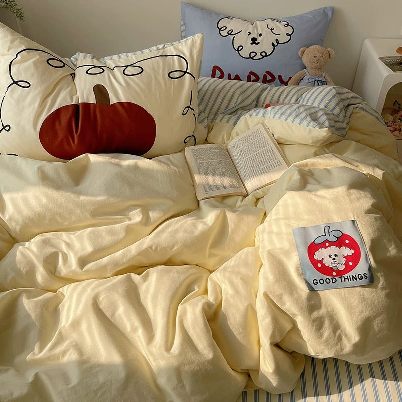 Cute Puppy Cotton Bedding Set