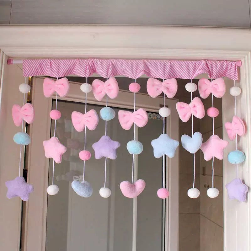 Soft Girl Pastel Bow Curtain