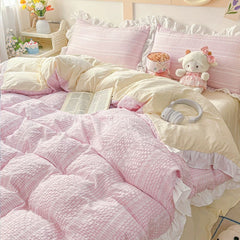 Pink Princess Gingham Bedding Set