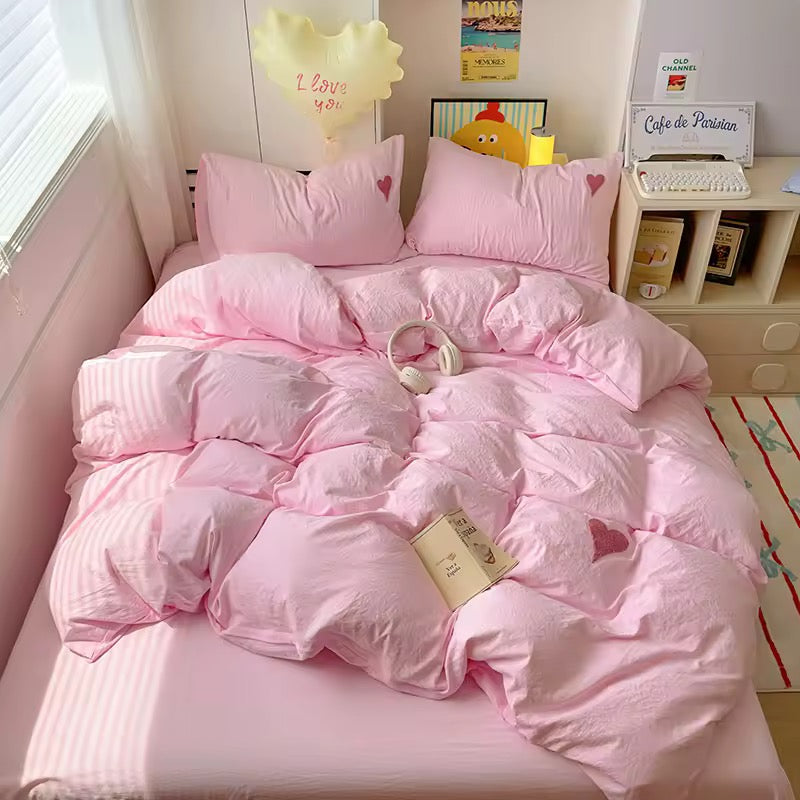 Blue Heart Bedding Set