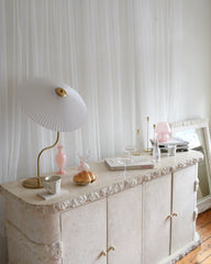 Pleated Brass Table Lamp