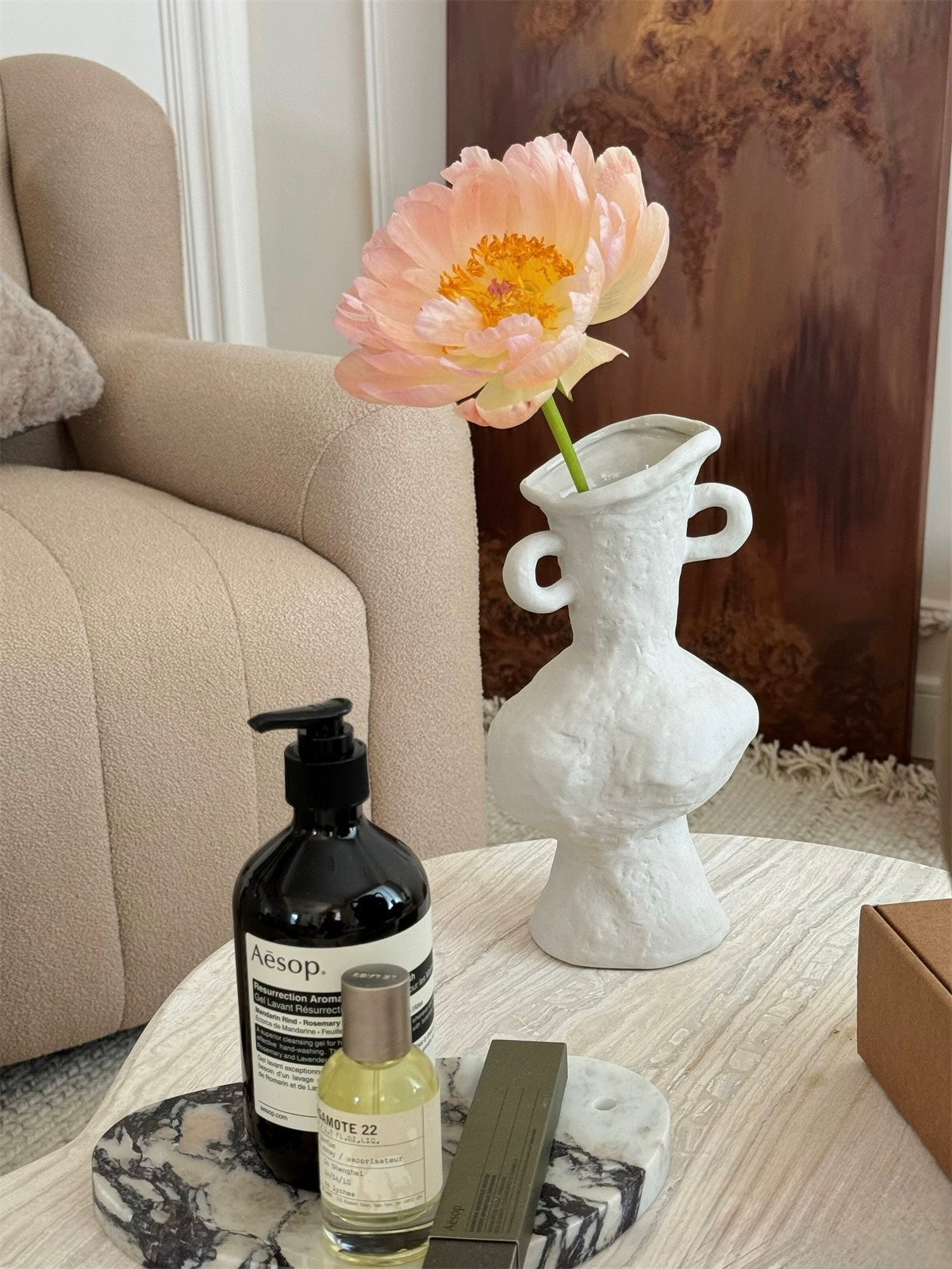 Japandi Minimalist Ceramic White Vase
