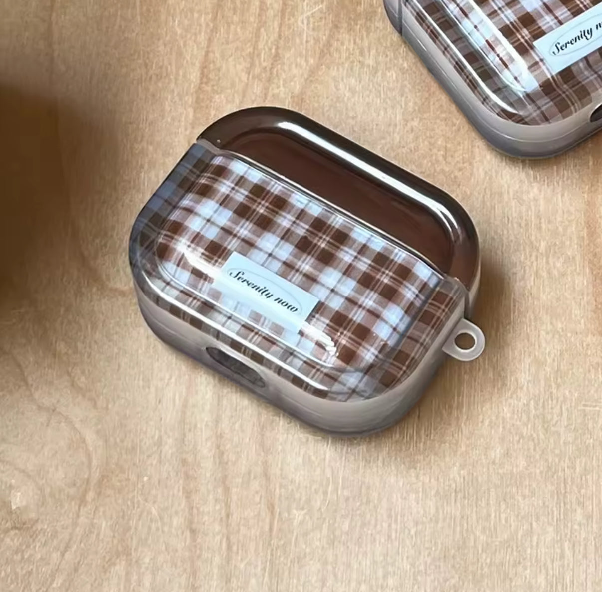 Preppy Plaid AirPods Case with Charm