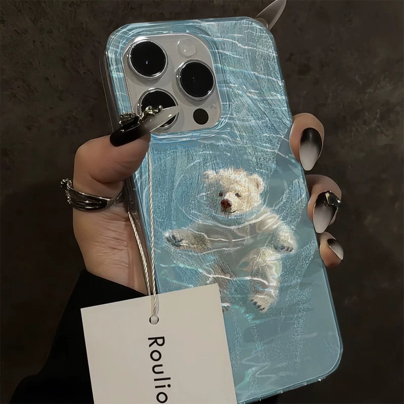 Swimming Bear iPhone Case