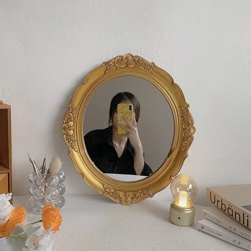Golden Reflection Mirror and Tray