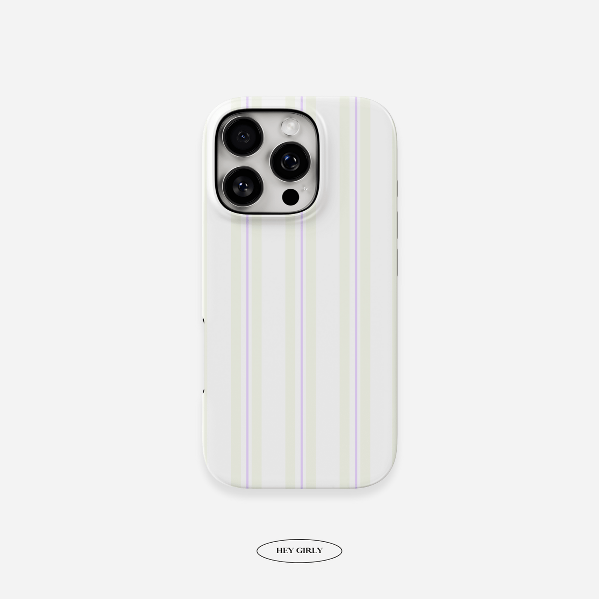 Cream & Lilac Striped iPhone Case