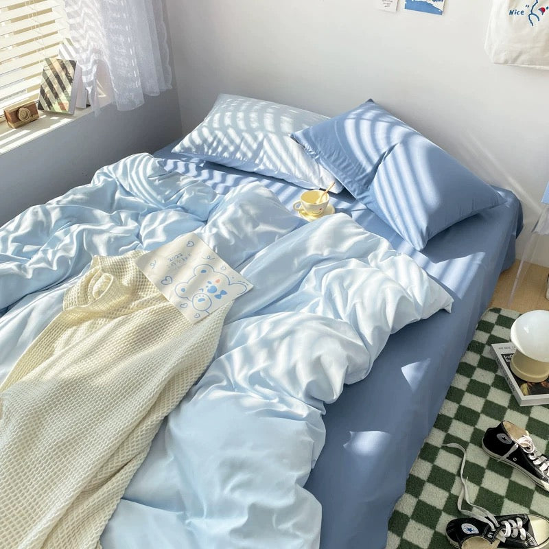 Solid Blue Bedding Set