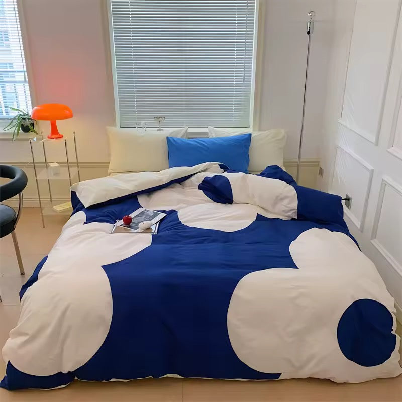 Blue Floral Cotton Bedding Set